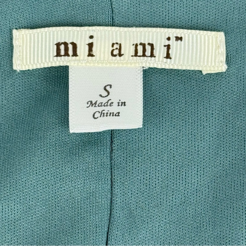 Miami Green Floral Wrap Dress Size‎ S Ruffle Short Sleeve Lightweight - Picture 6 of 7